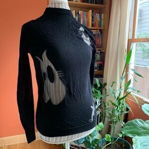 Alexander McQueen Black Sheer Eye Pattern Sweater